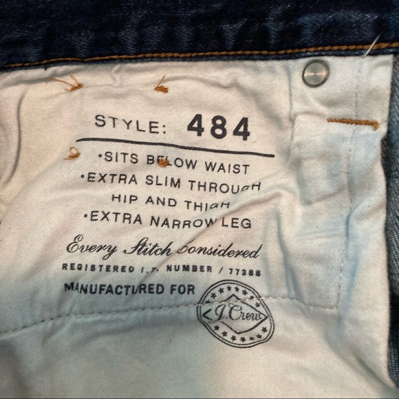 J Crew 484 Extra Slim Stretch Jeans 33X32 - Picture 9 of 10